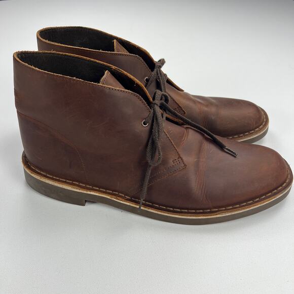 Clarks Bushacre Chukka Desert Boots Lace Up Ankle Height Deep Brown Size 12 - Picture 1 of 11